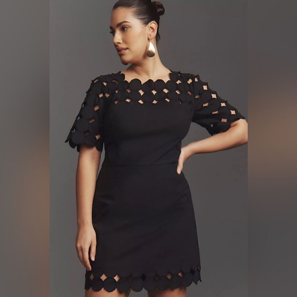 Anthropologie Cutwork Mini Shift Dress NWT - Picture 3 of 12